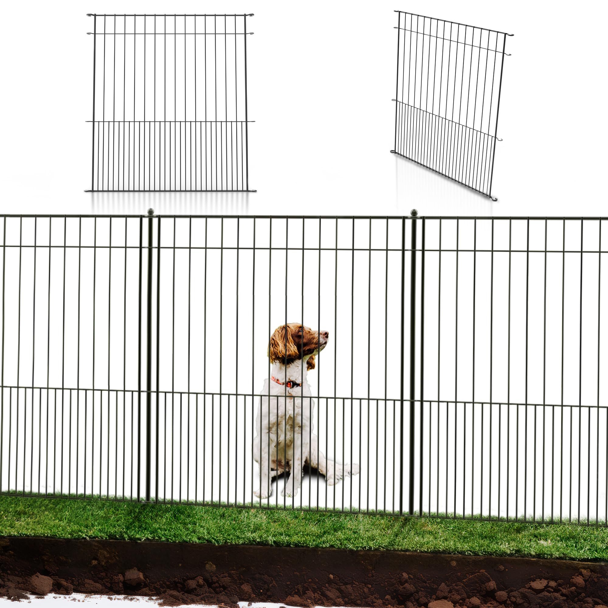 Photo 1 of WESLEY'S CORNER Tall Fence Panels - 32”H x 29”L, No Dig Metal Dog Fence, Heavy Duty, Garden Border & Animal Barrier, Rustproof, Decorative Fencing for Backyards, Frontyards, Outdoors and Edging