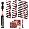 Geinxurn 30 Pieces (T7-T40) Impact Screwdriver Bit Set, Magnetic Multi-Torx Head Power Bits,S2 Alloy Steel Star Bits with 1 Pc Impact Bit Holder and Storage M-Box