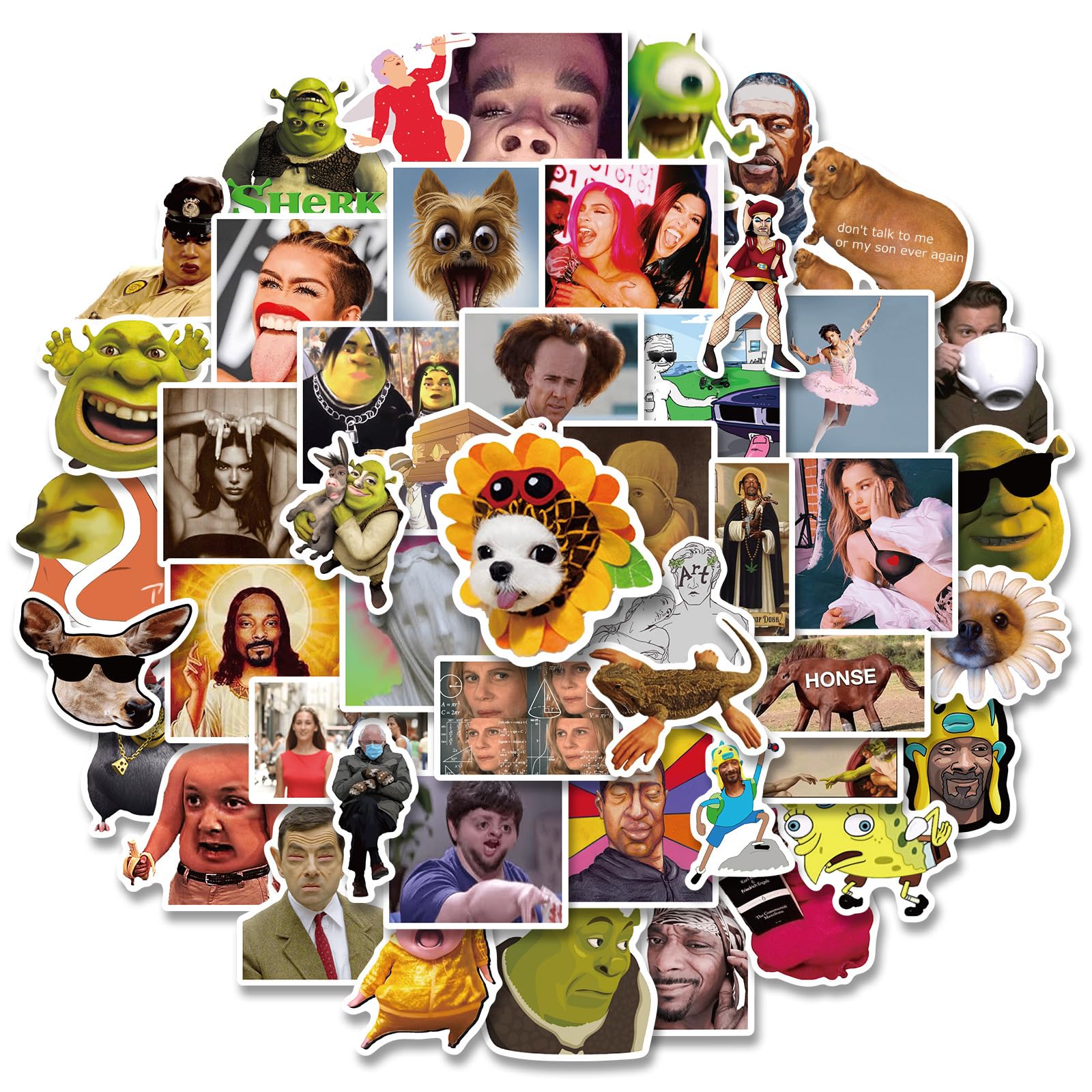 100Pcs Funny Meme Stickers, Classic Funny Stickers for Adults, Fashion Decals Graffiti Colorful Waterproof Vinyl Decals for Laptop Skateboard — image 1