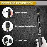 Uharbour 1/4 Inch Torque Wrench 3-25 Nm with 72-Tooth Dual-Ratchet view 3