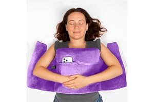 MOYOAMA Post Mastectomy Pillow - Recovery After Breast Cancer Surgery, Breast Augmentation - Lightweight Post Surgery Pillow with 4 Built-in Pockets to Support Healing - Breast Cancer Gifts for Women