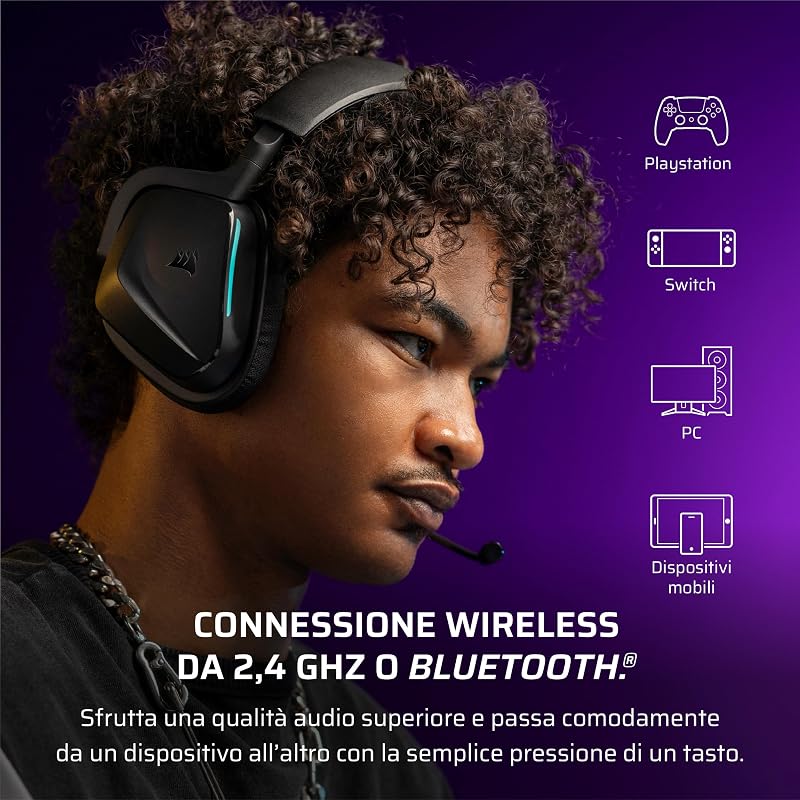 VOID v2 Cuffie da Gioco Wireless con Bluetooth — Carbonio