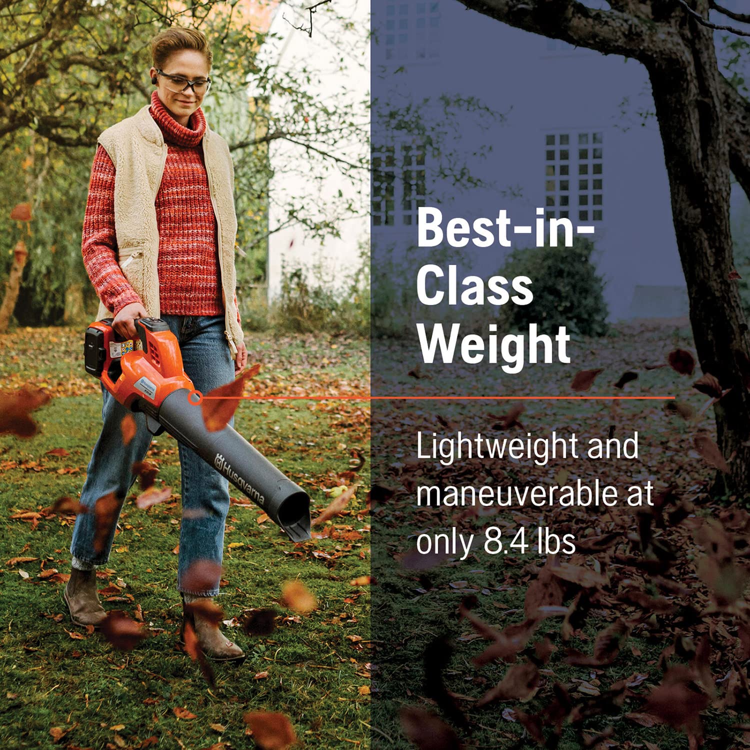 Husqvarna 230iB Battery Powered Cordless Leaf Blower, 136-MPH 650-CFM Electric Leaf Blower with Brushless Motor and Quiet Operation, 4 Ah Battery and Charger Included