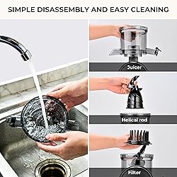 SUSTEAS Cold Press Juicer, 5.3" Feed Chute