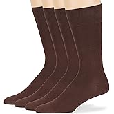 7BigStars Mens Dress Socks – 4 Pack Viscose From Bamboo Crew Fit, Solid or Patterned, Thin Seamless Breathable Business