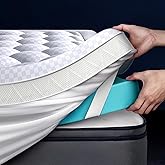 5 Inch Mega Support Memory Foam Queen Mattress Topper for Pressure Relief, Dual Layer 2.5" Pillow Top Mattress Topper Queen Plus 2.5" Cooling Gel Infused Memory Foam Mattress Pad