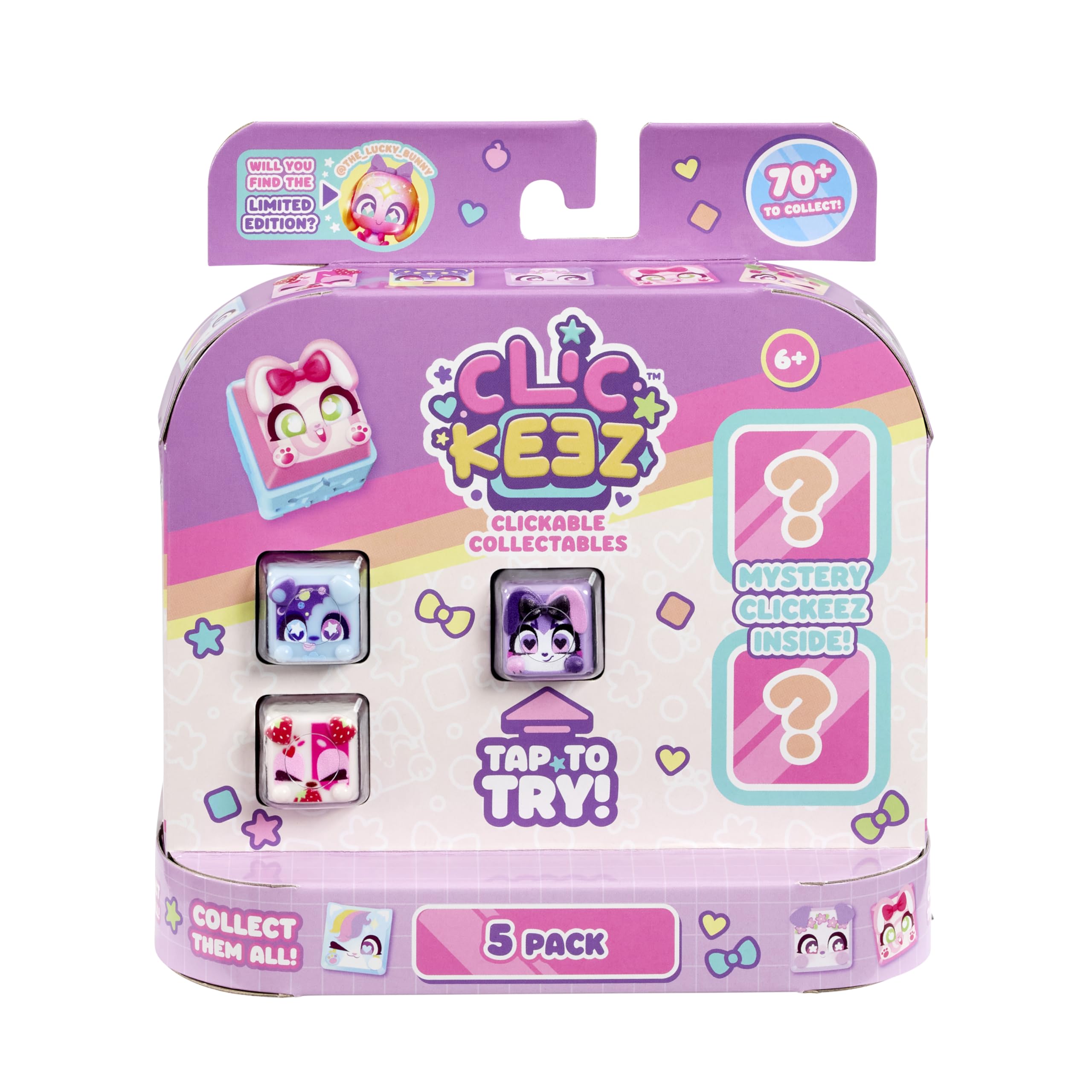 Clickeez: Multipack | Includes 5 Clickable Keyboard Collectibles! | 70 Characters To Find, Cute Themes & Rare Surprises | Girls Gifts and Collectables Ages 6+