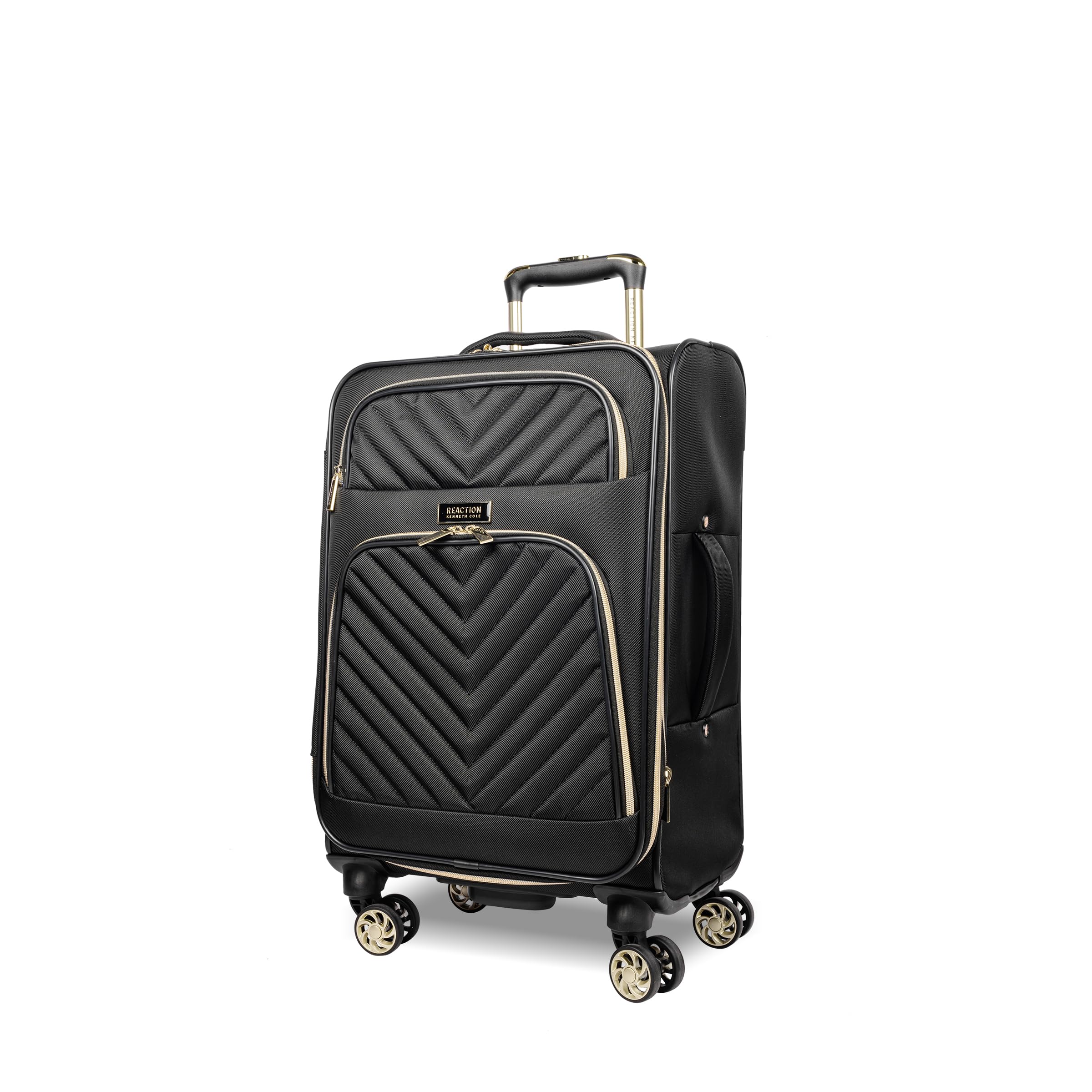 Kenneth Cole REACTION Chelsea Chevron Quilted Luggage, Black, 20-Inch Carry On