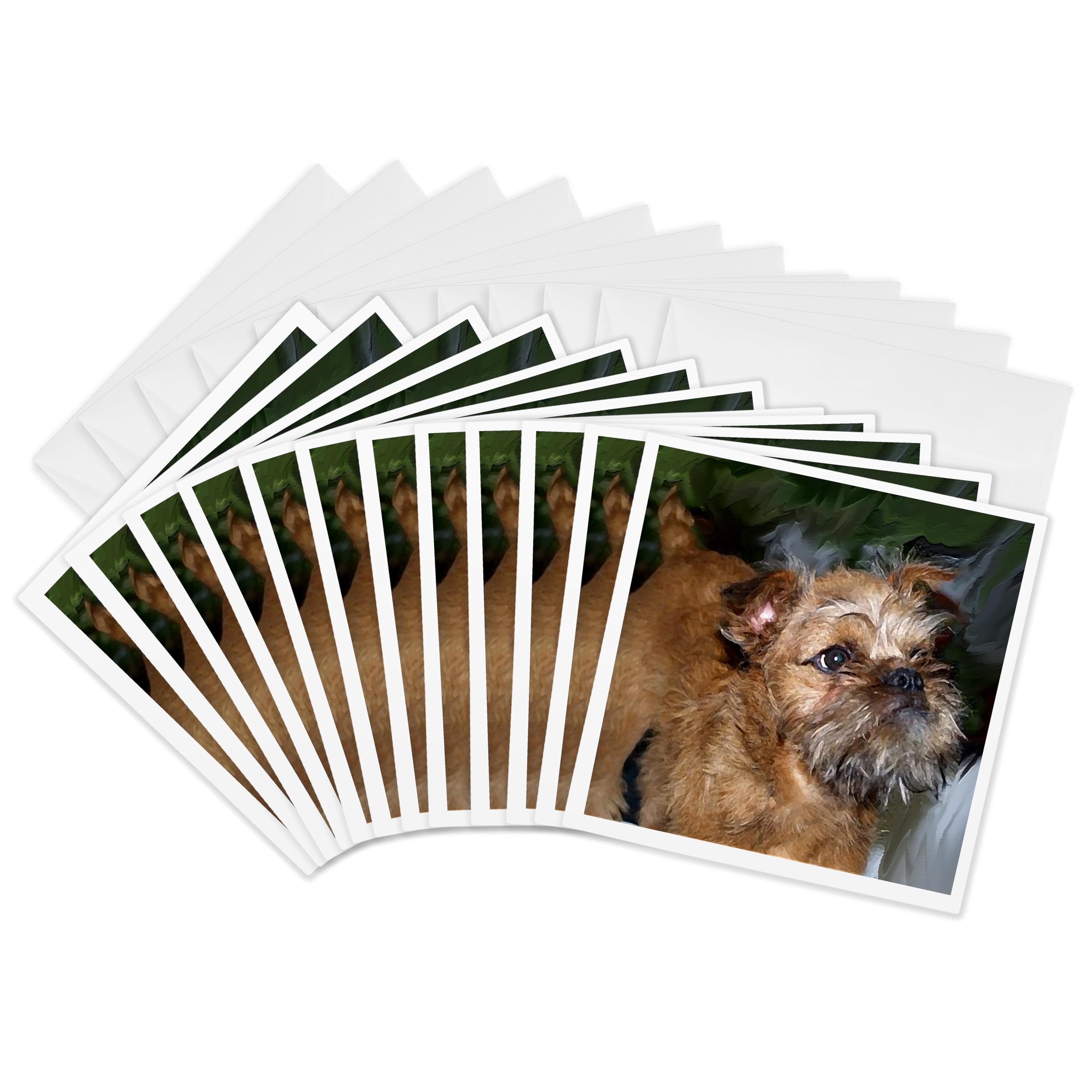 3dRose gc_4445_2 6 x 6-Inch "Brussels Griffon" Greeting Card (Pack of 12)