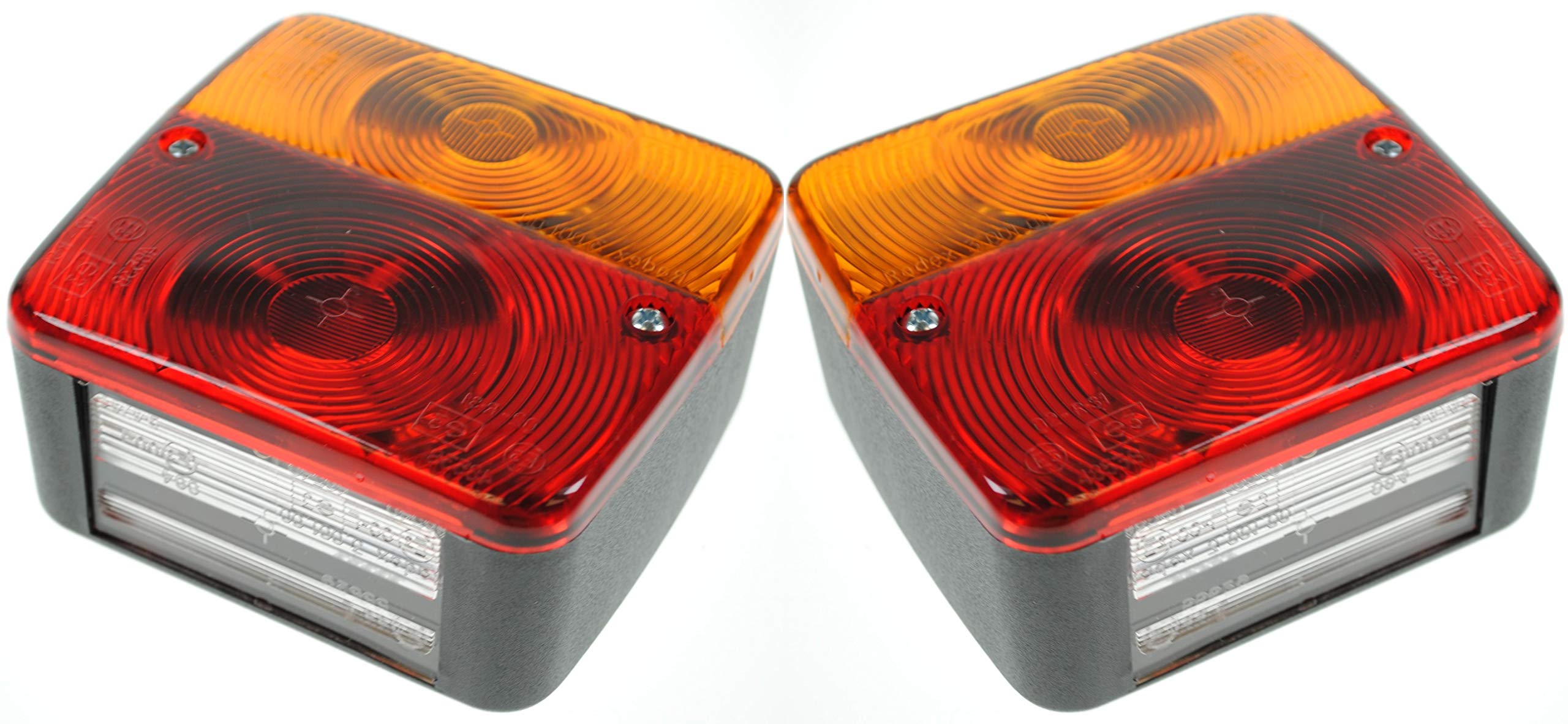 BITS4REASONS MAYPOLE NEW MODEL PAIR (2X) MP17B RADEX SQUARE COMBINATION LAMP, STANDARD FIT ON MAYPOLE REAR TRAILER BOARDS - REAR TRAILER LIGHTS