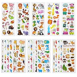 24 Sheets(400+) Animal 3D Puffy Stickers for