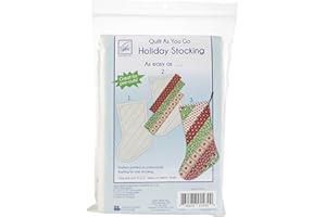 June Tailor Quilt As You Go Holiday Striped Stocking -- 1/pack, Off White