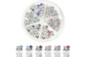 AKUTOER 36PCS Kawaii Nail Art Charms Bling Kitty 3D Cute Metal Rhinestone Crystals Making Ornament Nail Decoration Accessories for DIY