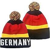 Ofxxu National Soccer Team Beanie - Fashion Knit Pom-Pom Hat Soft Headwear Cuffed Winter Hat Sport Fans Gift for Men Women