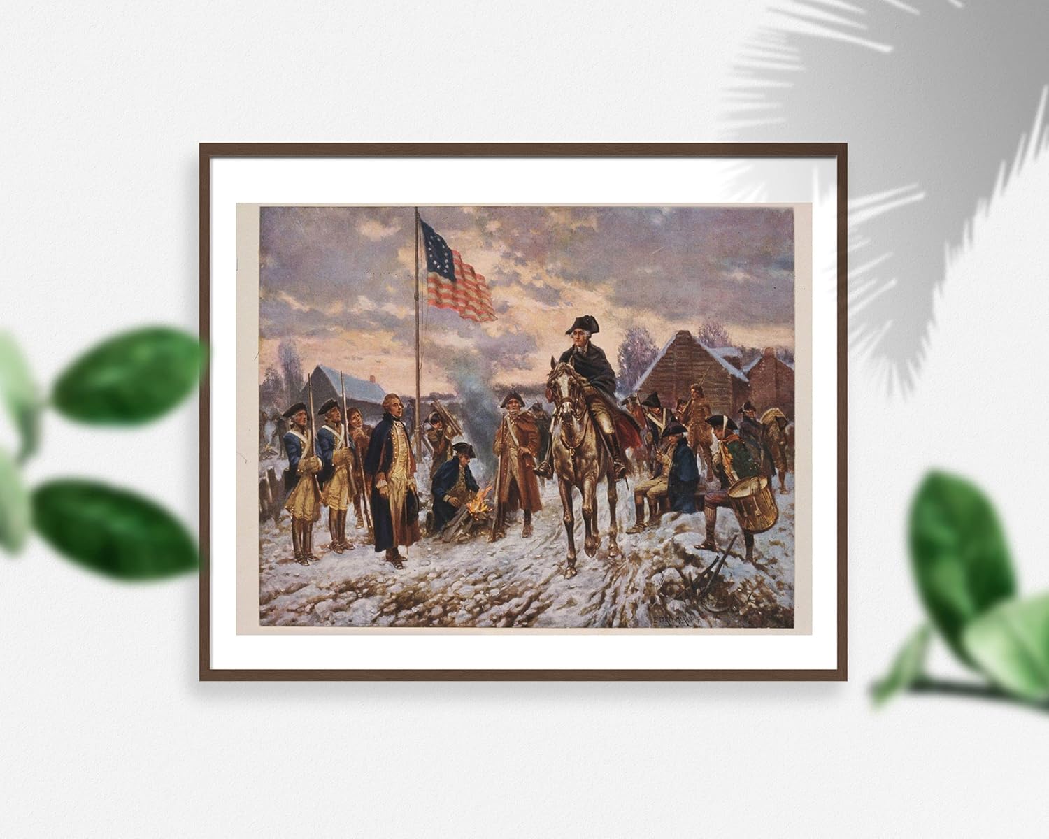 Photographs - Historic Photos 1911 Photo Washington at Valley Forge/E. Percy Moran. George Washington on Horseback in Snow at Valley Forge. Location: Pennsylvania, Valley Forge