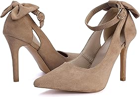 white heels with bow on back