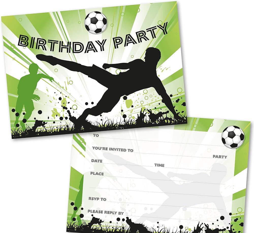 Absolutely Yours Football Party Invitations Pack of 36 with Envelopes 120x172mm