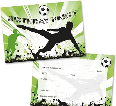 Absolutely Yours Football Party Invitations Pack of 36 with Envelopes 120x172mm
