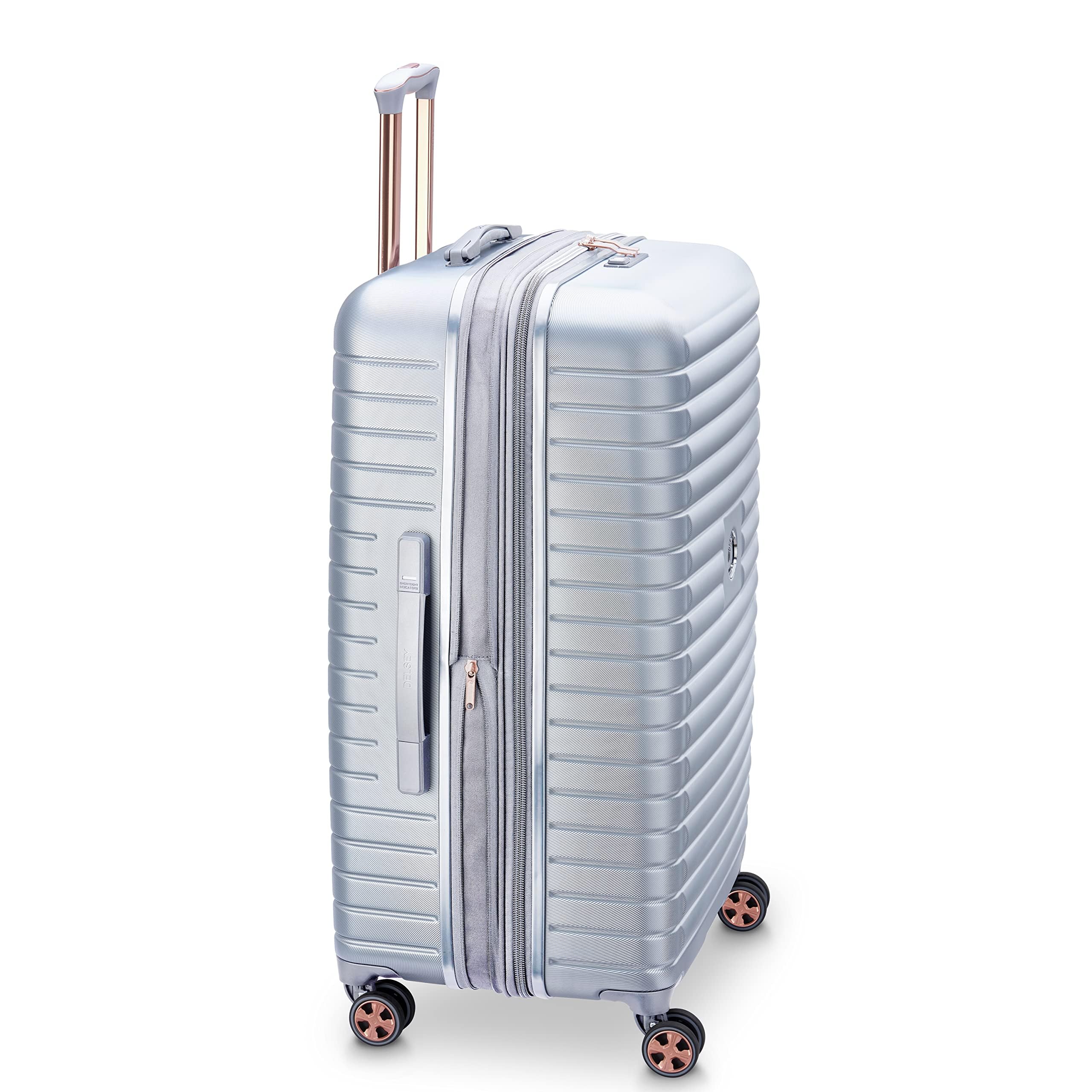 DELSEY PARIS Cruise 3.0 Hardside Expandable Luggage with Spinner Wheels, Platinum, 3 Piece Set (21/24/28)