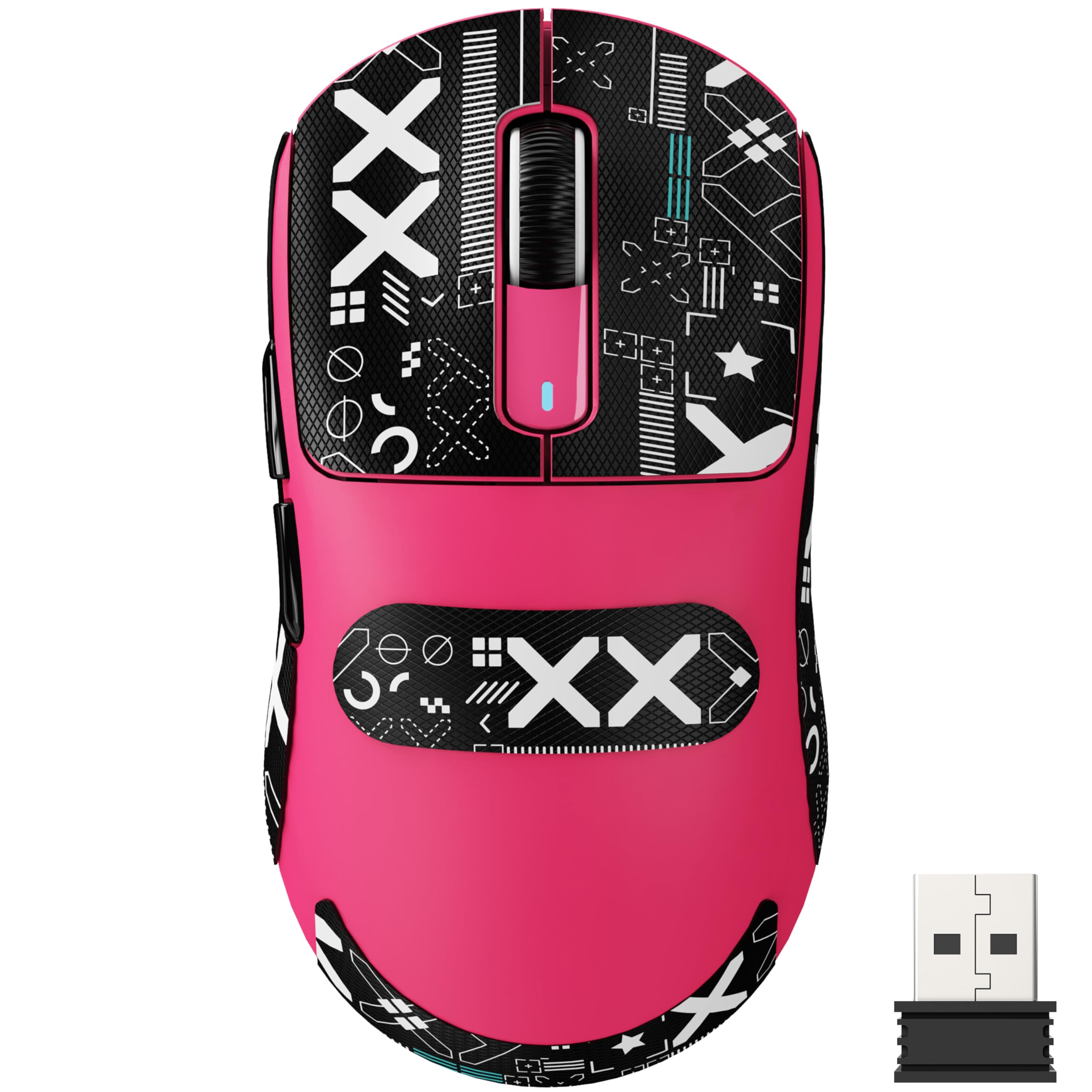 Photo 1 of ATTACK SHARK X3 Lightweight Wireless Gaming Mouse with Tri-Mode 2.4G/USB-C Wired/Bluetooth,Up to 26K DPI,PAW3395 Optical Sensor,Kailh GM8.0 Switch,5 programmable Buttons for PC/Mac(Berry Red+Stickers)