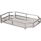 Kate and Laurel Ciel Metal Mirrored Ornate Scalloped Decorative Tray, Silver
