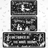 Sonwyoung 3 Pcs Halloween Kitchen Rugs and Mats Set,Non Slip Floor Mats | Gothic Witch Skeleton Anti-fatigue Runner Rugs, Waterproof Spooky Washable Doormat for Kitchen Bathroom Door Party Decor
