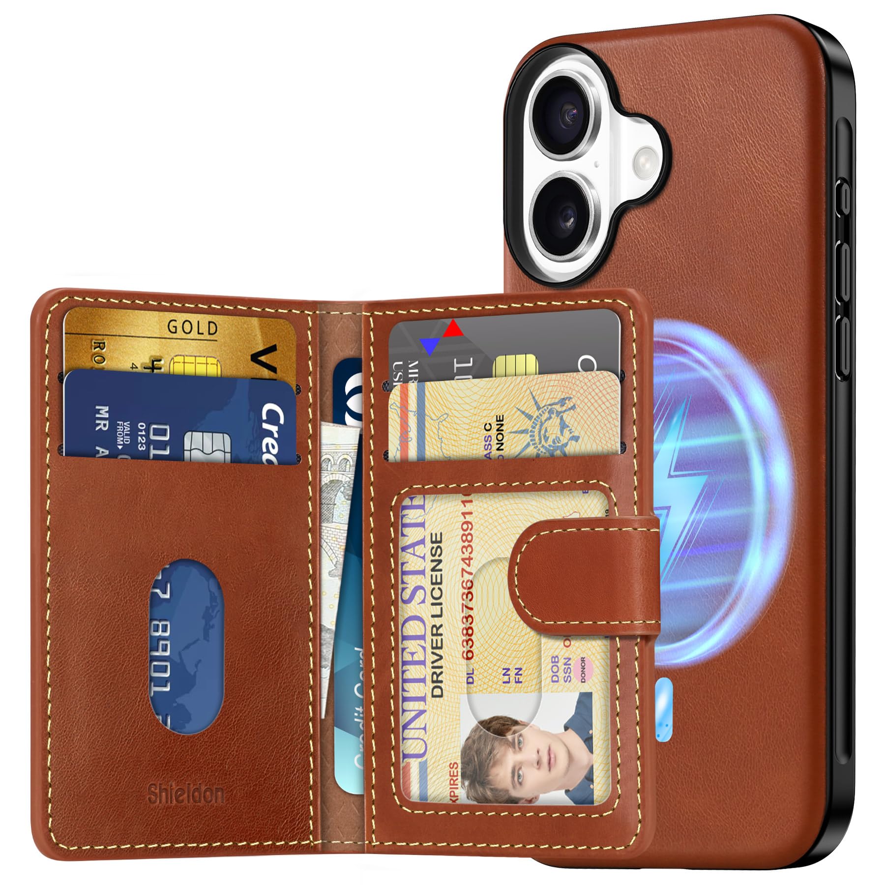 SHIELDON Genuine Leather Case for iPhone 16