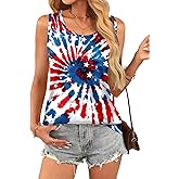 For G and PL Lady Fourth of July Patriotic Red White Blue Tank Top American Flag July 4th July Fourth Swimsuit Tie Dye XXL