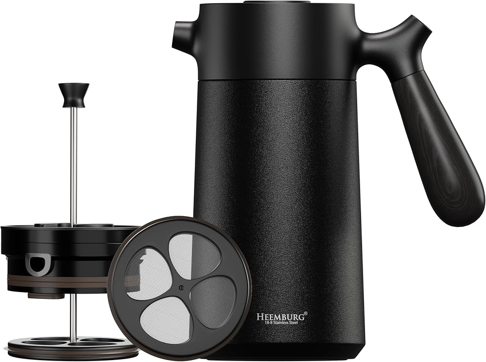 Heemburg French Press Thermal Coffee Maker 1000 ml Double Wall Stainless Steel