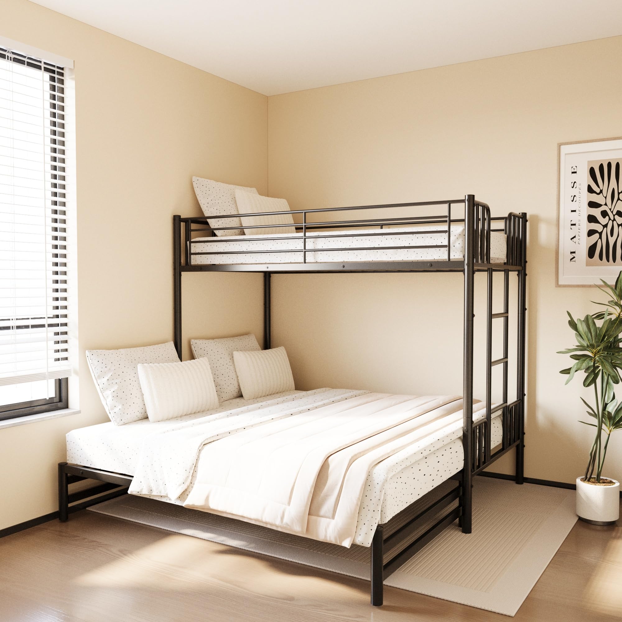 Photo 1 of *PARTIAL SET & Untested - Selling for Parts*
KEIKI Twin Over King Bunk Bed, Extendable Bunk Beds, Pull-Out Bunk Bed Frame Can Be Extendable, No Box Spring Needed