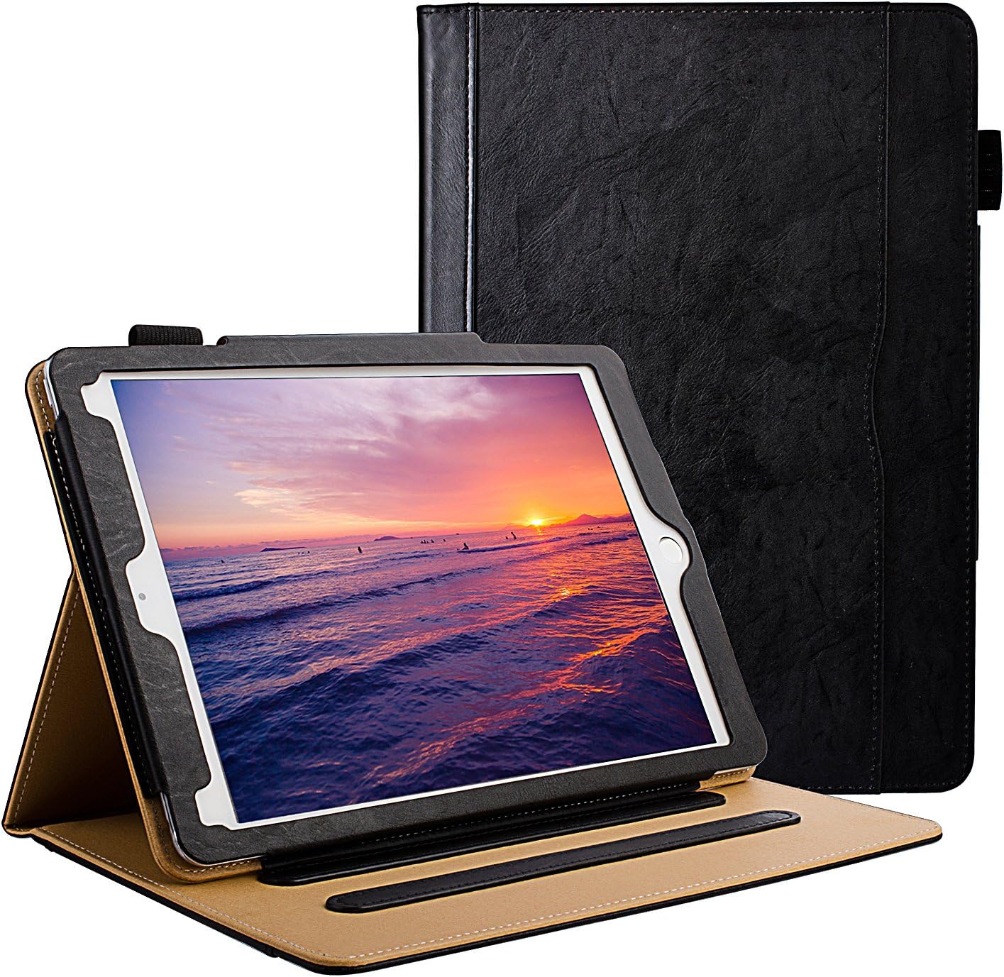 SYNTAKS iPad Case 9.7 Inch 2018/2017 - [Corner Protection] Stand Folio Cover Case with Auto Wake/Sleep for Apple iPad 9.7 inch 6th/5th Gen,iPad Air 2 / iPad Air,Black