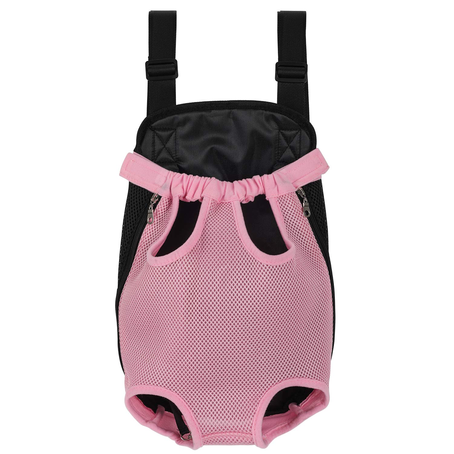 GEEPET Legs Out Front-Facing Dog Carrier Hands-Free Adjustable Pet Puppy Cat Backpack Carrier for Walking Hiking Bike and Motorcycle (Medium, Pink)