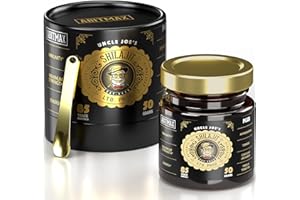 ABITMAX 50G Pure Organic Himalayan Shilajit Resin, 800mg High Potency, Golden Grade A, 85+ Trace Minerals & Fulvic Acid, Natural Energy & Immune Booster
