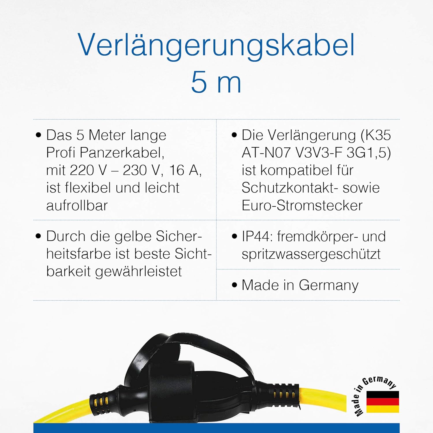 AS-Schwabe Tank Extension, K35 AT-N07 V3V3-F 3G1.5, IP44 for Outdoor use in Yellow Security Colour, 60350 - Image 4