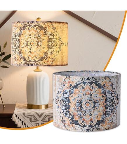 PEESIN Floral Fabric Drum Lamp Shades, 13x13x10in, 1 Pack