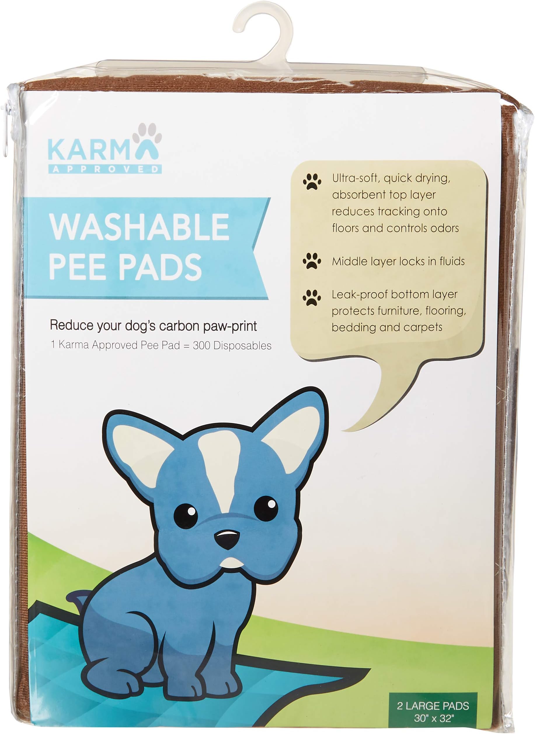 Karma Approved Premium Washable Pee Pads Dogs - Large 2 Pack