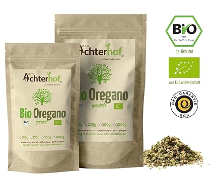 Oregano Bio getrocknet gerebelt (500g) | Organic Wild Marjoram | Premium Gewürz vom Achterhof