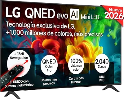 65QNED82B6B - Smart TV QNED EVO AI 65" 4K Sin Reflejos 94%, 2026