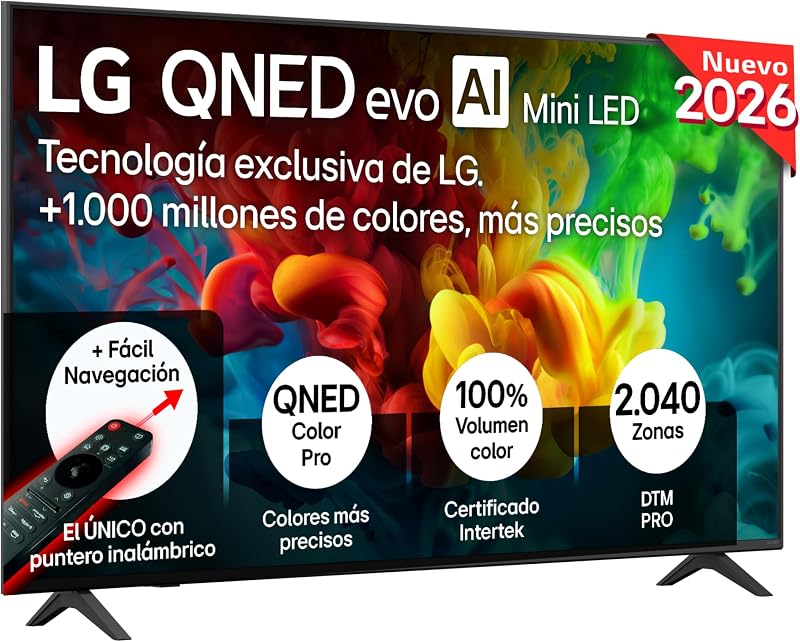 65QNED82B6B - Smart TV QNED EVO AI 65" 4K Sin Reflejos 94%, 2026