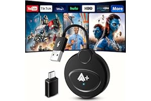 Android Auto Wireless Adapter with Video Streaming, Download and Delete Videos Anytime, Built-in YouTube/TikTok/Disney+/Prime