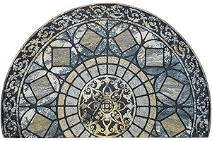CHICHIC Entrance Door Mat Large 24 x 36 Inch Entry Way Doormat Front Door Rugs Outdoors Heavy Duty Welcome Mat Non Slip Rubber Back Low Profile for Garage, Patio, High Traffic Area, Blue