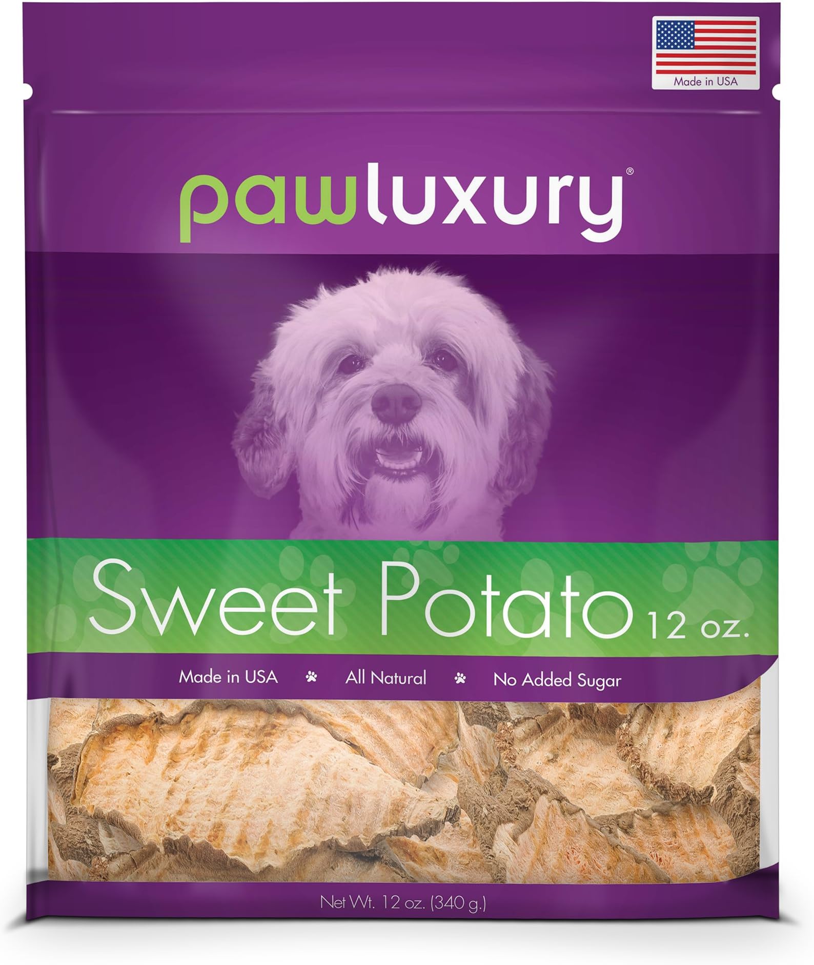 Usa Sweet Potato Dog Treats By Pawluxury (12 Oz.) Made In America