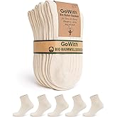 GoWith 4-5 Pairs Unisex Natural 97% Cotton Low-Cut Socks, Pure Cotton Comfy Cozy Breathable Seamless Socks for Men Women
