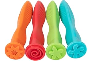 READY 2 LEARN-CE6678 Triangle Grip Stampers - Patterns - Set of 4 - Ages 2+ - Easy to Hold Paint and Dough Stampers for Kids