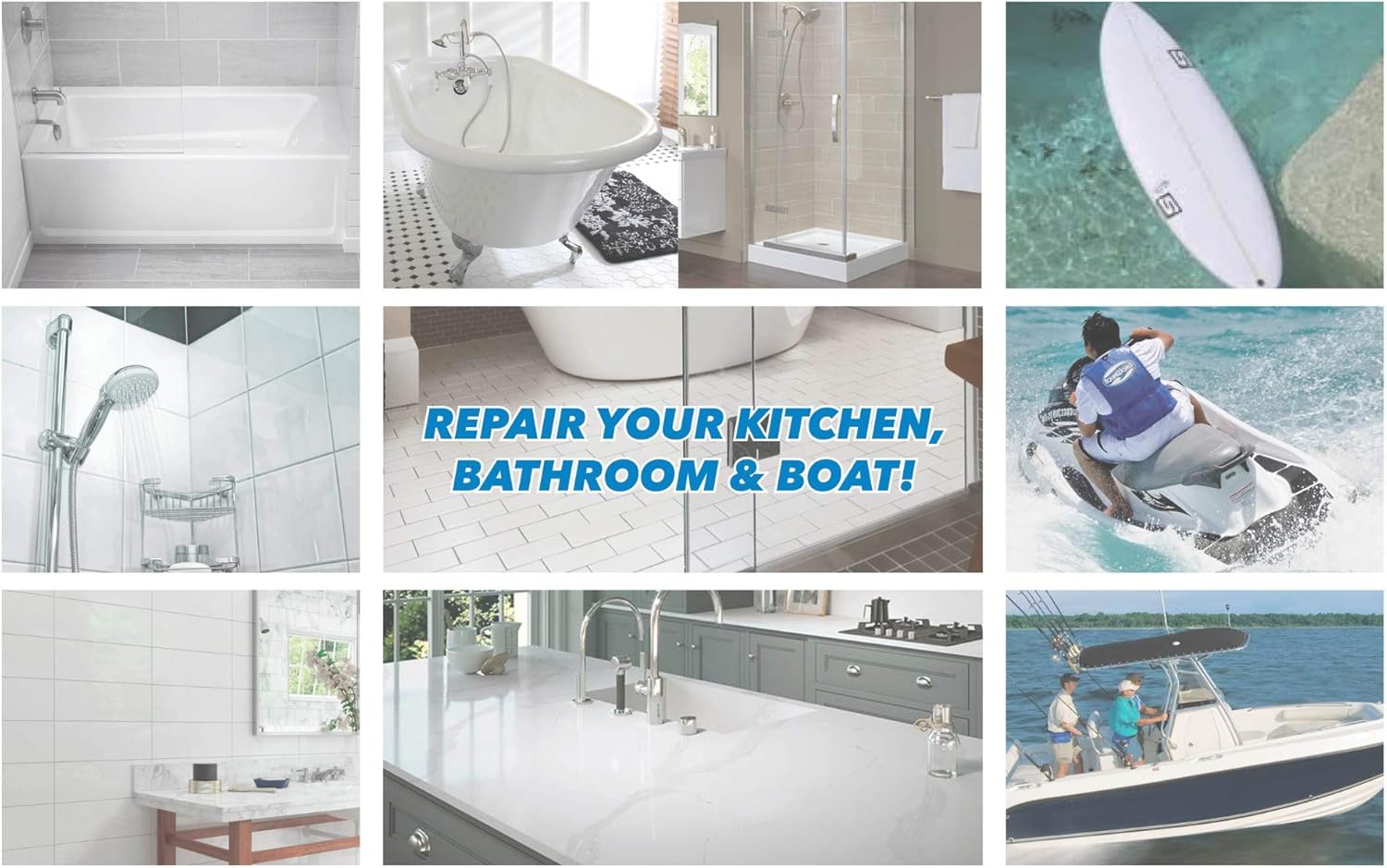 Gelcoat Products 001 Tub And Shower Repair Kit Sealers White Amazon Com