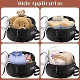 Ohiyoo Large Round Foldable Felt Hat Box Storage with Lid Dark Grey Toy Clothes view 8