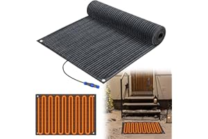 Baquler 20 x 30 Inch Heated Snow Melting Mats Winter Heated Outdoor Mats No Slip Melts up to 3 Inch/h Connection with 9.84 ft Power Cord for Snow Removal Stairs Steps Driveway Walkway Decks,Grey