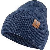Vgogfly Beanie Men Slouchy Knit Skull Cap Warm Stocking Hats Guys Women Striped Winter Beanie Hat Cuffed Plain Hat