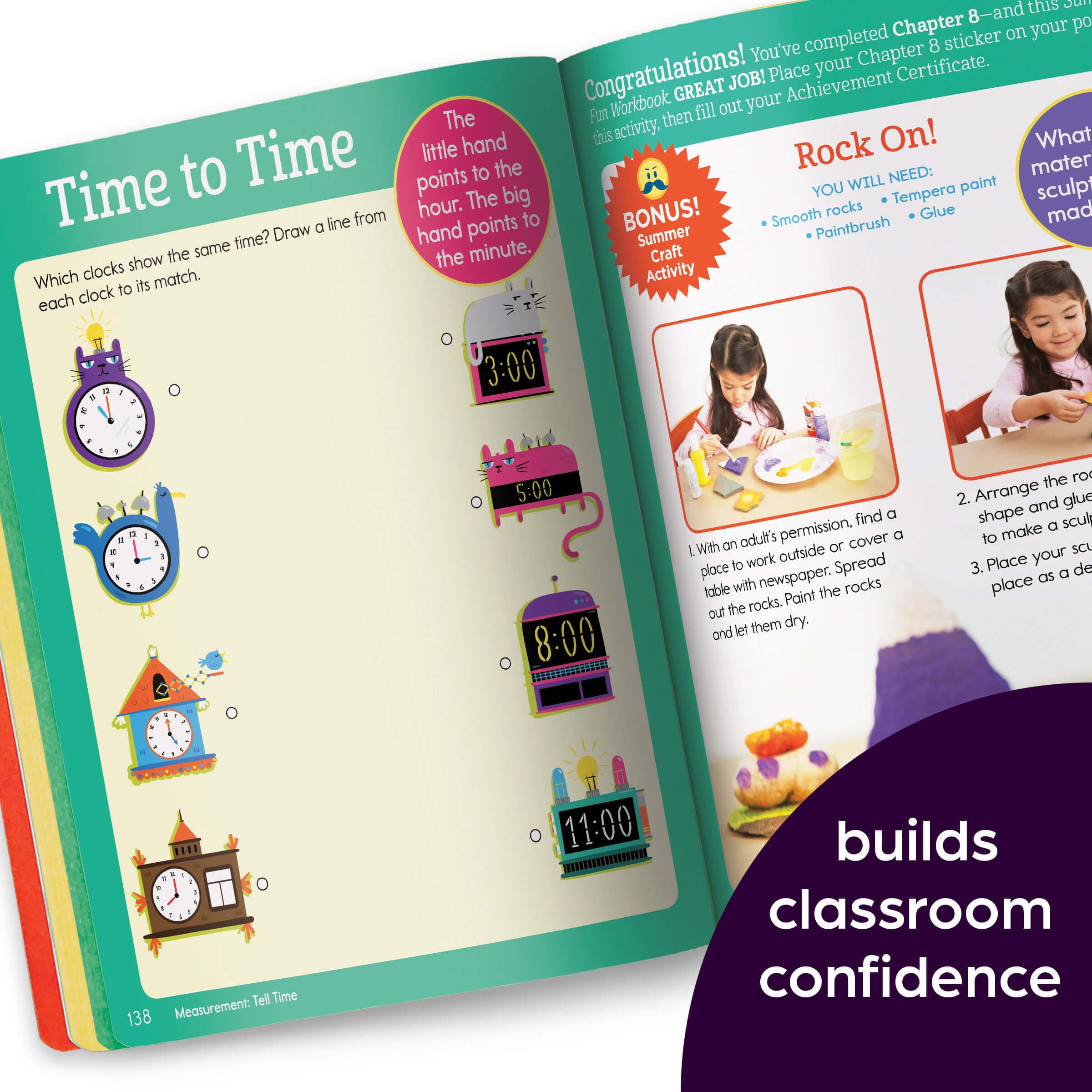 Summer Big Fun Workbook Bridging Grades K & 1: Ready for First Grade at Home, First Grade Summer Workbook with Letters, Reading, Writing, Addition, Subtraction and More (Highlights Summer Learning)