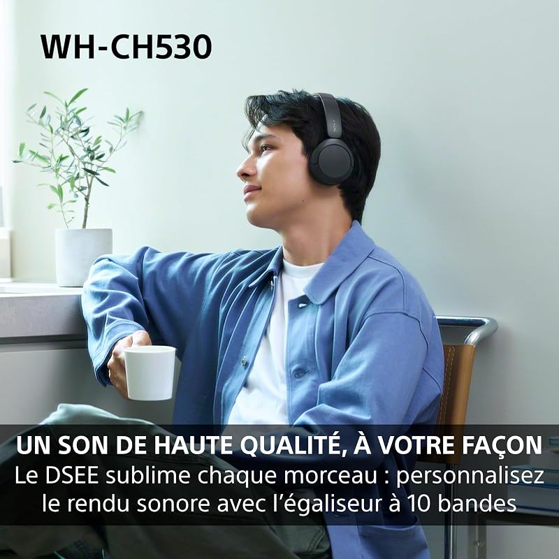 WH-CH530 Casque Bluetooth sans Fil - Rouge Corail Exclusif Amazon
